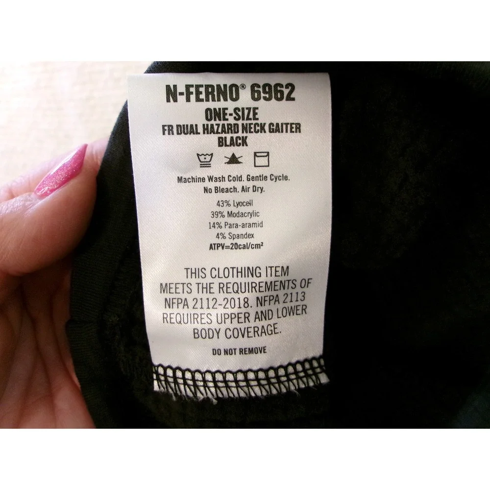 Ergodyne N-Ferno 6962‎ Neck Gaiter Unisex OS Black NEW FR Polartec Power Grid